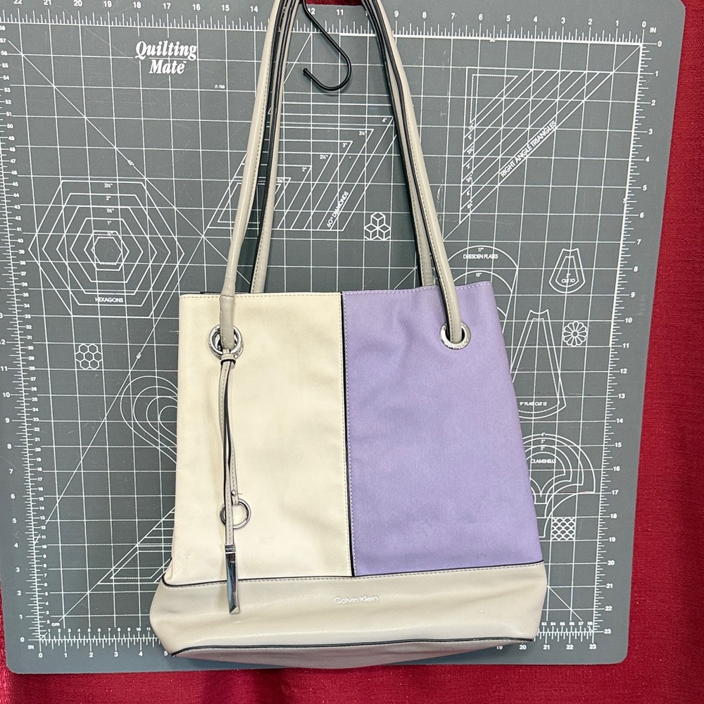 Calvin Klein Lavender and Cream Shoulder Bag